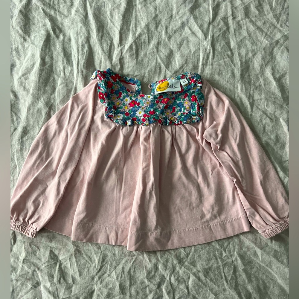 Mini Boden 2-3T Pink/Floral Blouse